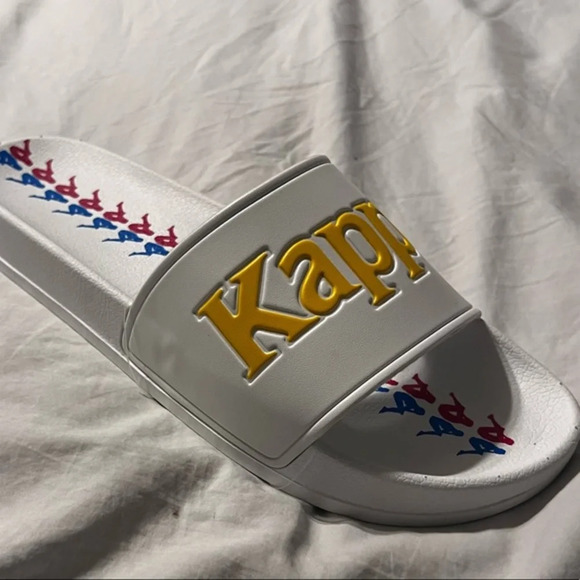 Kappa Slides Banda Adam 16 Pool Sandals White Kappa Red Blue slip on Sz 12 46 - Picture 6 of 7